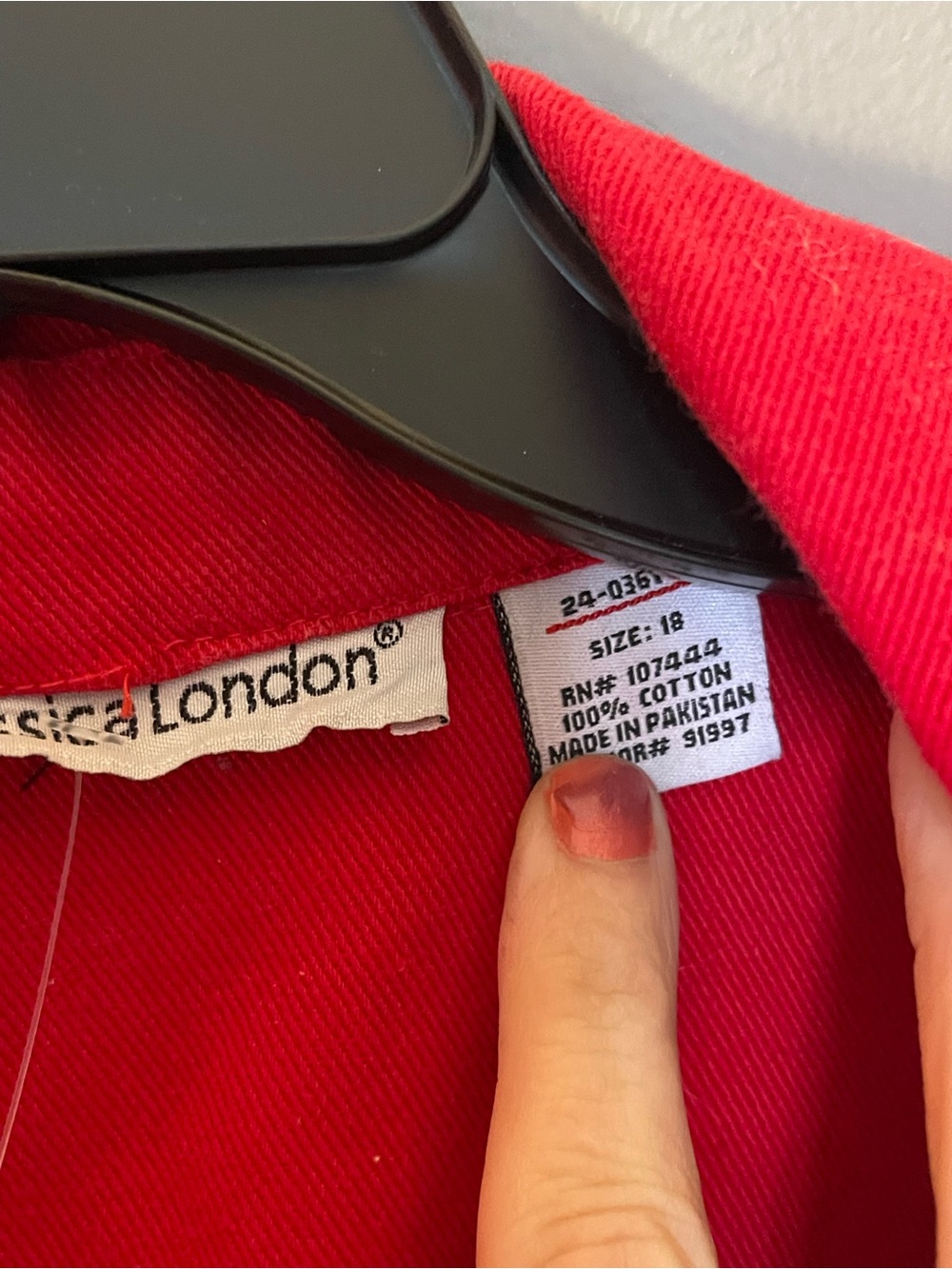 Jessica London Bright Red Denim Jacket - Picture 3 of 4